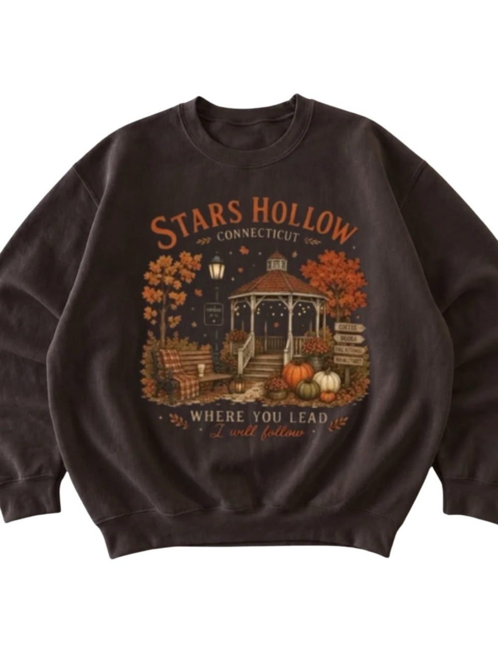 Brown Stars Hollow Connecticut Fall Gazebo Sweatshirt